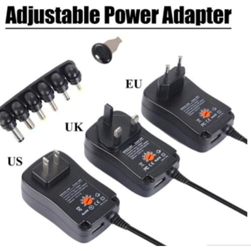 Free Shipping 30W Power Supply Universal Adapter Adjustable AC To DC 3V/4.5V/6V/7.5V/9V/12V 1.5A Universal Charger Adapter EU/UK