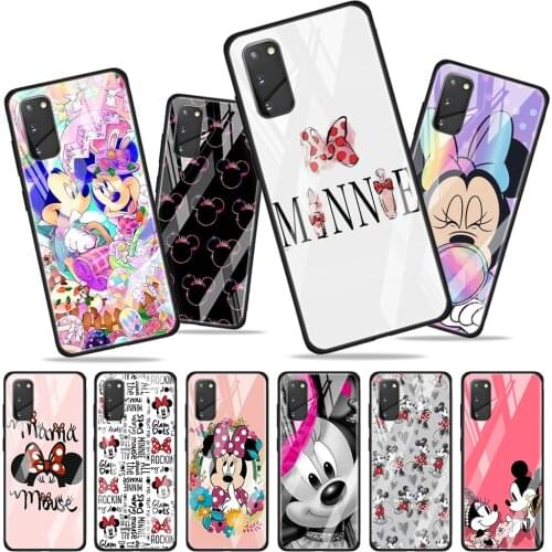 Minnie Mouse Heart Tempered Glass Cover For Samsung Galaxy A01 A11 A21S A21 A31 A41 A51 A71 A81 A91 Phone Case