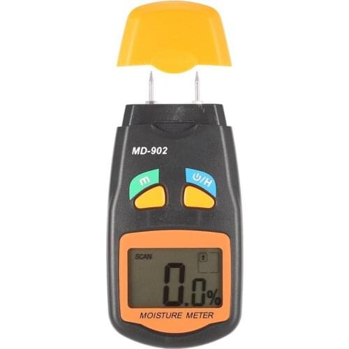 MD-902 2 Pins Digital LCD Wood Moisture Humidity Meter Analyzer Hygrometer Timber Damp Detector Tester Range 2% - 70