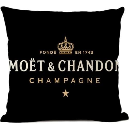Black Letter Decorative Cushion Cover Crown Alphabet High Quality Linen Printed Cushions Cases Text Luxury Home Sofa Pillow Case