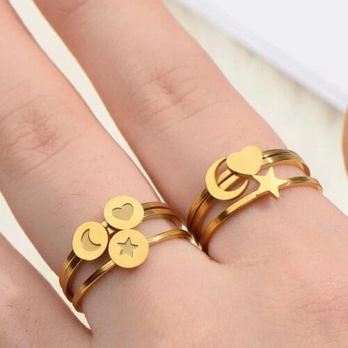 Stainless steel ring men&women ring fashion ring personality combination ring colourful stainless steel jewelry ring