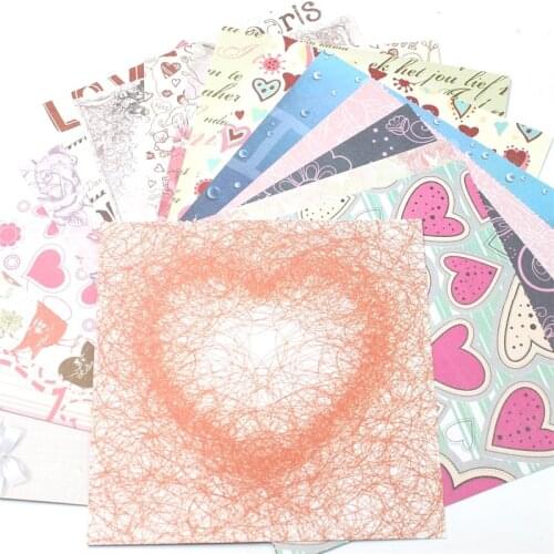 KSCRAFT 6'' Acid-Free Sweet Heart Pattern Decorative Scrapbooking paper set of 18sheets printed background craft paper