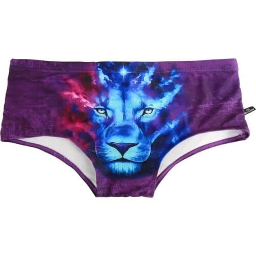Sexy Space Lion Print Mens Swimsuits Swimwear Man Swim Boxer Trunks Shorts Surf Board Men Swimming Short Briefs Bathing Suit 244