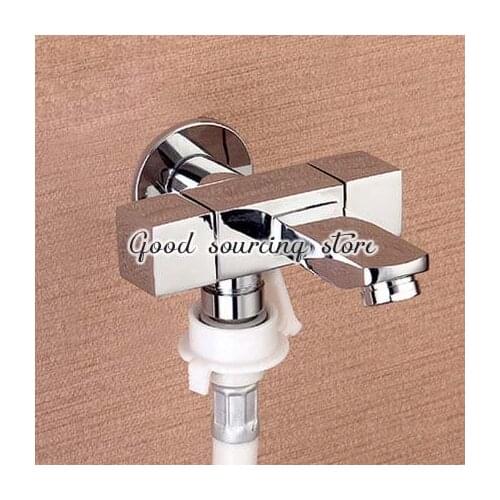 Brass square washing machine faucet