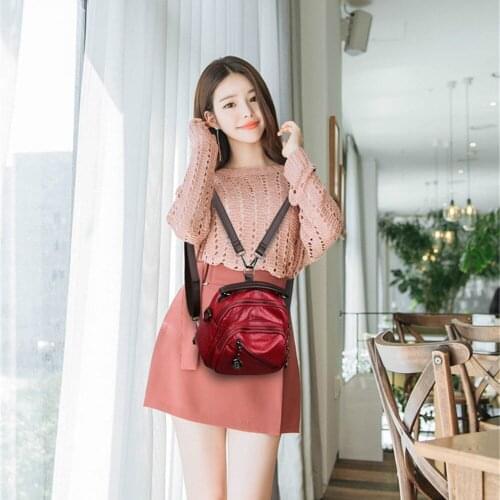 Small Bagpack Fashion Hand Bags for Girls Mini Backpack Vintage Women Leather Shoulder Bag Designer High Quality Multi-Function