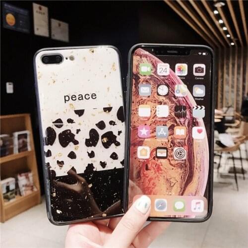KQJYS Cute Flash Bling Back Cover For iPhone 7 8 6 6s Plus Case Leopard Pattern Glitter Phone Case For iPhone X XR Xs Max Case