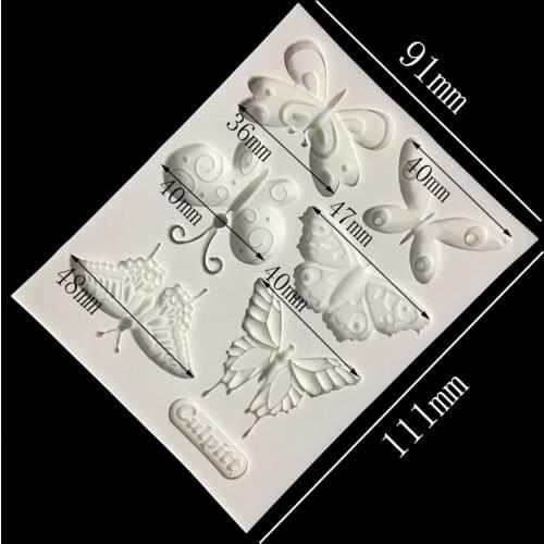Minsunbak Beautiful butterfly Collection Silicone mold DIY cake fondant decoration tools Sugar Craft Tools Kitchen accessorie