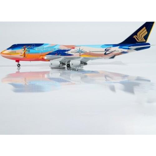 Diecast Airplane Model Plane Singapore Airlines B747-400 Colorful Bird 9V-SPL Adult Static Display Collection Kids Boys Gift