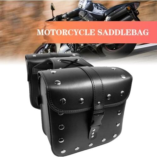1 Pair Of Motorcycle Saddle Bags PU Leather For Honda Shadow Suzuki Boulevard Sportsters Universal Saddle Bags Toolkit
