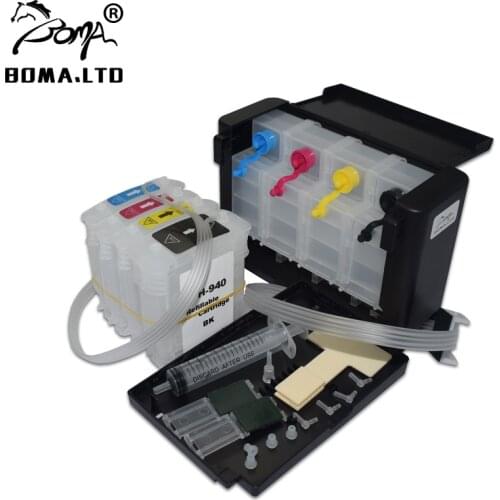 BOMA.LTD Free Post Bulk Ink Ciss System For HP 940 Officejet Pro 8500 8000 8500A Plus Printer With Auto Reset Cartridge Chip