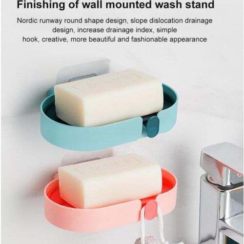 1PC Wall-mounted Soap Holder Bathroom Accessories Plastic Shower Soap Dish Non-slip Waterproof Soap Box Drainage Bathroom Tools