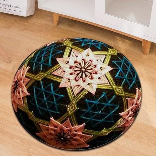 Anti-slip 3D printing Round Carpet Computer Chair Pad Creativity pattern Living Room Mat Children Bedroom play Rugs for Teen Boy