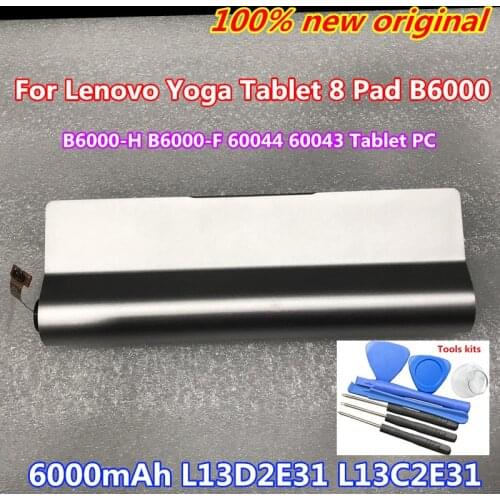 New Original L13D2E31 Tablet Battery For Lenovo Yoga Tablet 8 Pad B6000 B6000-H B6000-F 60044 60043 L13C2E31 3.75V 6000MAH