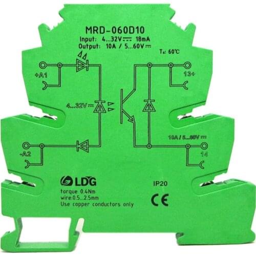 MRD-060D10 10A SSR RELAY Novel LED Indication 10A Input: 5V 12V 24V DC Relay Module