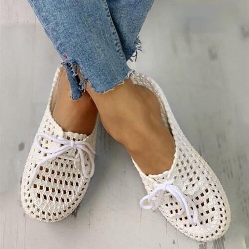 Womens Summer Hollow Out Soft Sandals Flat Comfortable Non-slip Female Slippers