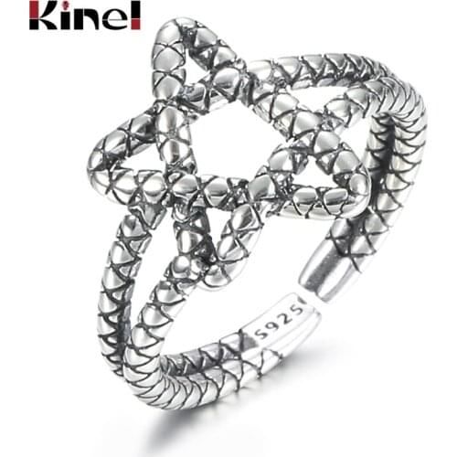 Kinel Silver 925 Sterling Silver Rings For Women Vintage Style 925 Silver Wedding Fine Jewelry Minimalist Gift