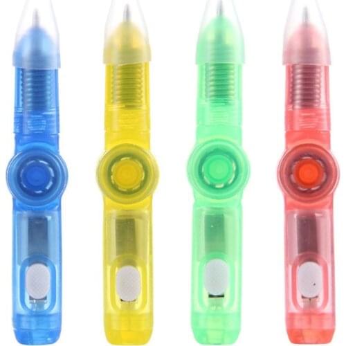 LED Spinning Pen Ball Pen Fidget Spinner Hand Top Glow In Dark Light EDC Stress Relief Toys Kids Toy Gift School Supplies