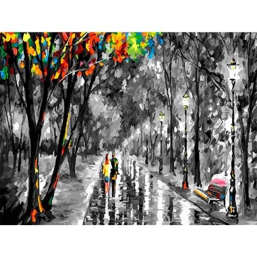 Landscape Printed Fabric 11CT Cross-Stitch Set Embroidery DMC Threads Handicraft Knitting Hobby Handiwork Counted Decor