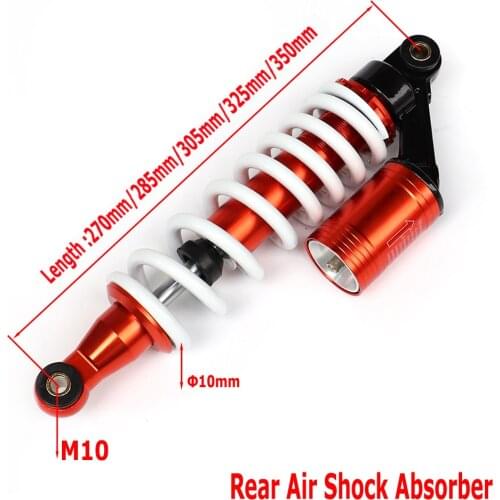 280mm 325mm 350mm M10 Air Shock Absorber Rear Suspension 10mm Spring For Scooter Dirt Bike Go Kart Quad ATV Motorcycle D30