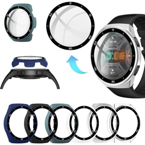 Hard Full Edge Glass Screen Protector Case Shell Frame For Huawei GT 2e/GT2 E Sport Watch GT2e Protective Bumper Cover Accessory