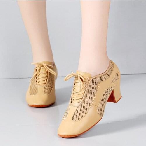 Latin dance shoes woman leather mesh Yoga sports women shoes ballroom dance square dance sailor shoes for women sneakers