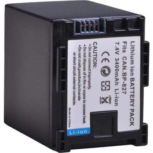 1Pc 3400mAh BP-827 BP827 Battery for Canon HG31 XA10 HF20 HF10 HF100 HF100E HG20 HG21 HF11 HFS100 BP 827 BP-808 BP-809 BP-819