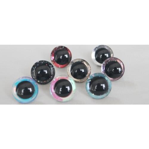 100pcs shiney glitter toy eyes 12 14 16 18 20 25 30 35mm New 3D Colorful Toy Eyes+Washer for Diy Plush Doll--D8