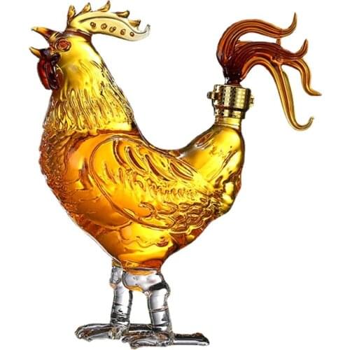 1000ml top quality creative animal chicken shaped whiskey decanter home bar glass decanter for Liquor Scotch Bourbon DDC-204
