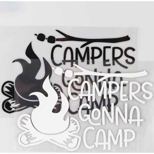 15.7*10CM CAMPERS GONNA CAMP Car Sticker Vinyl Decal Funny Cartoon Pattern