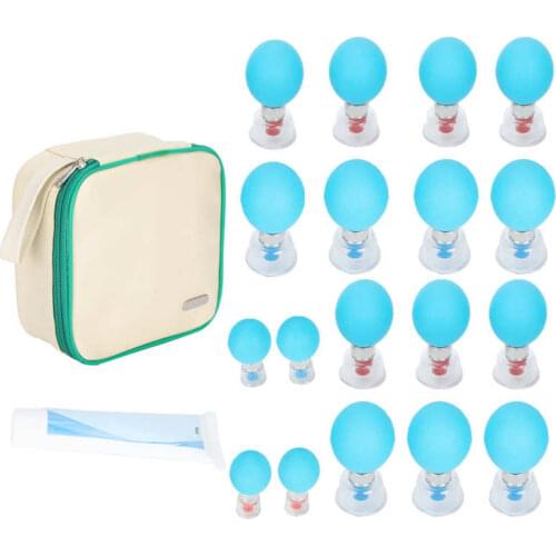 18PCS Massage Jars Acupressure Cupping Therapy Set Detox Pain Relief Vacuum Suction Cupping Chinese Medical Massage Health Care