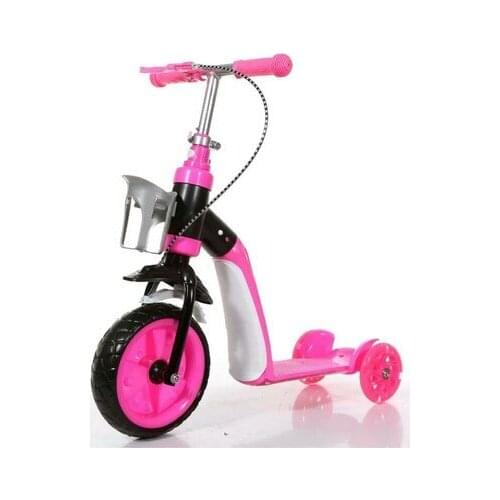 2 in 1Baby Walker 6/7-18 Months Baby Multi-Function Anti-Rollover Foldable Toddler with Wheels Outdoor Toys Balance Scooter