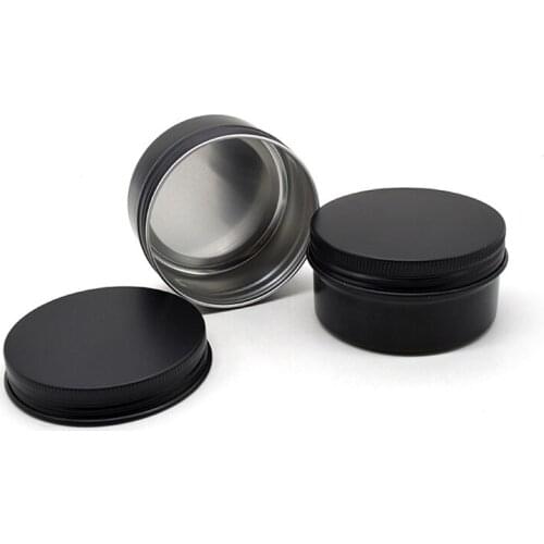 100pcs 80g Matte Black Aluminum Jar, 80ml Cosmetic Lotion Bottle Empty Cream Container Tin