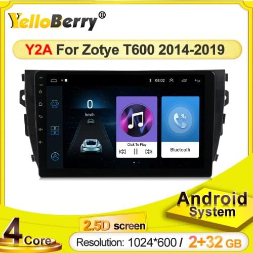 Autoradio Car Multimedia video stereo player for Zotye T600 2014 - 2019 GPS Navigation SWC Bluetooth WIFI