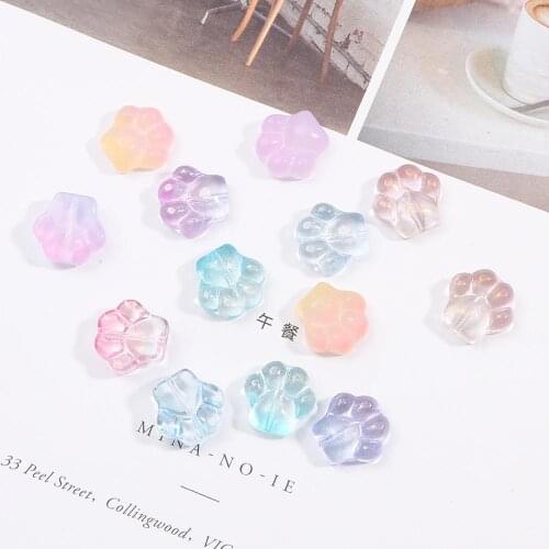 Mix Colors Cat Claw Beads Loose Spacer Glass Beads Charms Connector for Bracelet Necklace For DIY Glass accessories