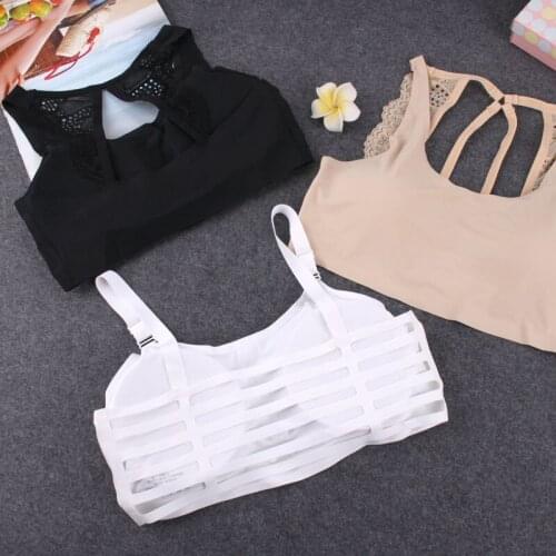 Sexy white bra wrapped chest lace female short underwear tube tops straps backing anti permeable belt insert women bandeau