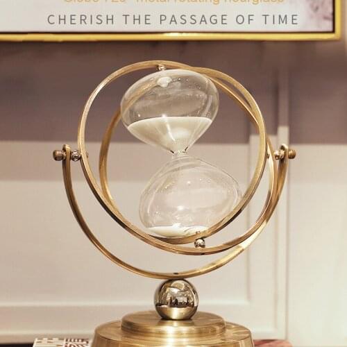 15/30 Minutes Time Hourglass Clock European Retro Globe Hourglass Sand Timer Metal Hour Glass Household Items Desktop Decoration