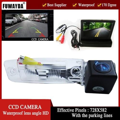 FUWAYDA Color CCD Car Rear View Camera for KIA SPORTAGE R 2010-2014,with 4.3 Inch foldable LCD TFT Monitor