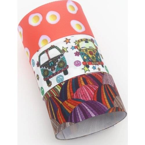 DHK 1.5'' 50yards Egg Umbrella cars Printed Grosgrain Ribbon Accessory Hairbow Headwear Decoration DIY Wholesale 38mm S1410