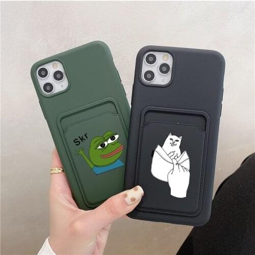 Brand Card Bag Candy Color Phone Case For iPhone 12 Pro Max 11 12 Mini XR XS Max X 7 8 Plus 11 Pro Shockproof Protector Cover