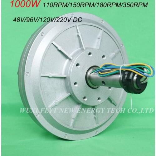 FLTXNY 1KW 48v 96v 120v 220v Coreless ac Rare Earth Permanent Magnet Generator Low RPM 110/150/180/350rpm 1000w Maglev Generator