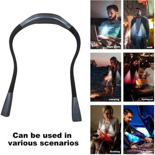 Flexible Neck Light Reading Light Rechargeable 4 LED Hanging Book Light for Outdoor Reading Knitting Camping Repairing Running