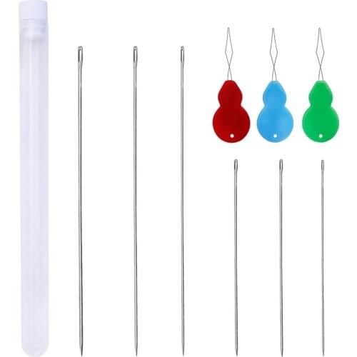 KAOBUY 10PCS Beading Needles Extra Fine Thin Beading Embroidery Needles With Needle Threaders Hand Sewing Needles