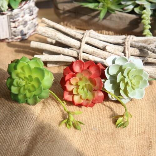 Artificial Plant Succulent Plants 14CM Green Cactus Real Touch DIY Home Garden Party Plant Wall Decoration Photography Props