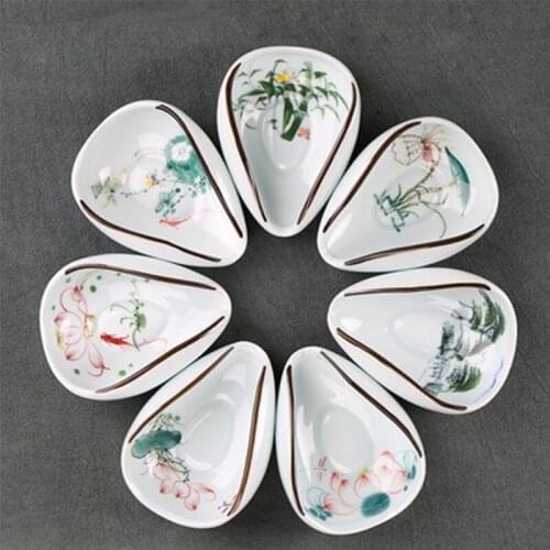Chinese Style Celadon Hand-painted Teaspoon High White Porcelain Teaspoon Ceramic Kung Fu Tea Set Tea Ceremony Accessories