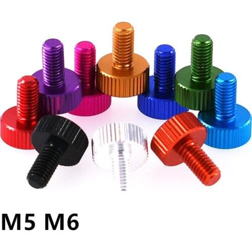 M5 M6 Aluminum Alloy computer graphics card fixed flat head knurled hand turn aero-model chassis side plate hard disk screws