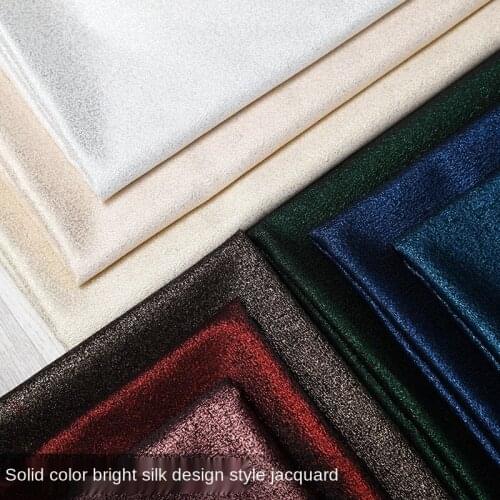 Fashion jacquard fabric pure color bright silk design style jacquard fabric modern style Hand-sewn fabric for skirts and pants