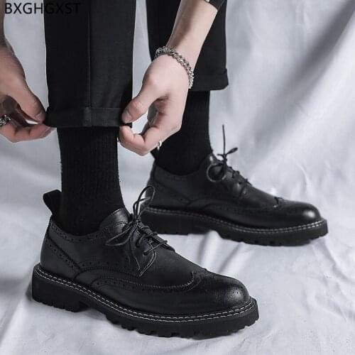 Black Brogue Men Dress Shoes Designer Oxford Leather Shoes Men Formal Office Shoes for Men 2021 Chaussure Homme Zapatos Hombre