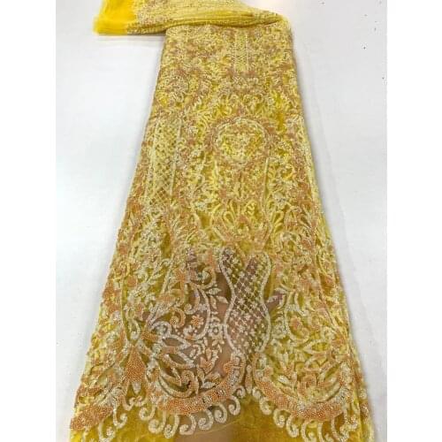 New Lace Fabric French Tulle Mesh Cloth With Glitter Glue Beads Sewing Skirt Banquet Wedding Dress Clothing Accessories 5 Yards