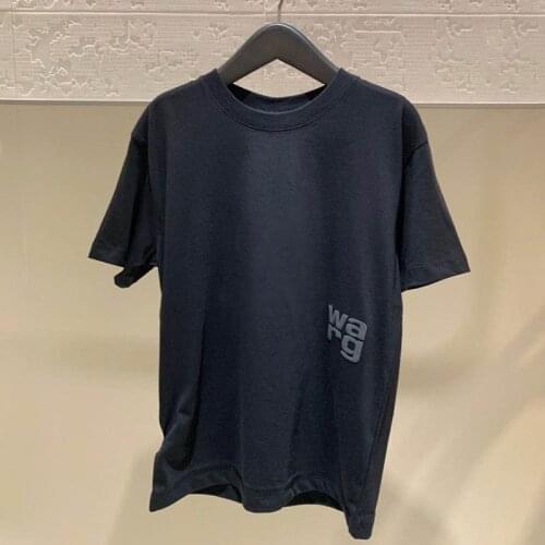 2021 New Wang Women T-Shirt Cotton Pullover Short Sleeve Tee Summer High Quality Casual Loose Letter