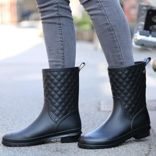 New women rain boots lady rain water shoes ourdoor rainboots Italianate Pvc rubber rainboots lady Waterproof shoes yui89